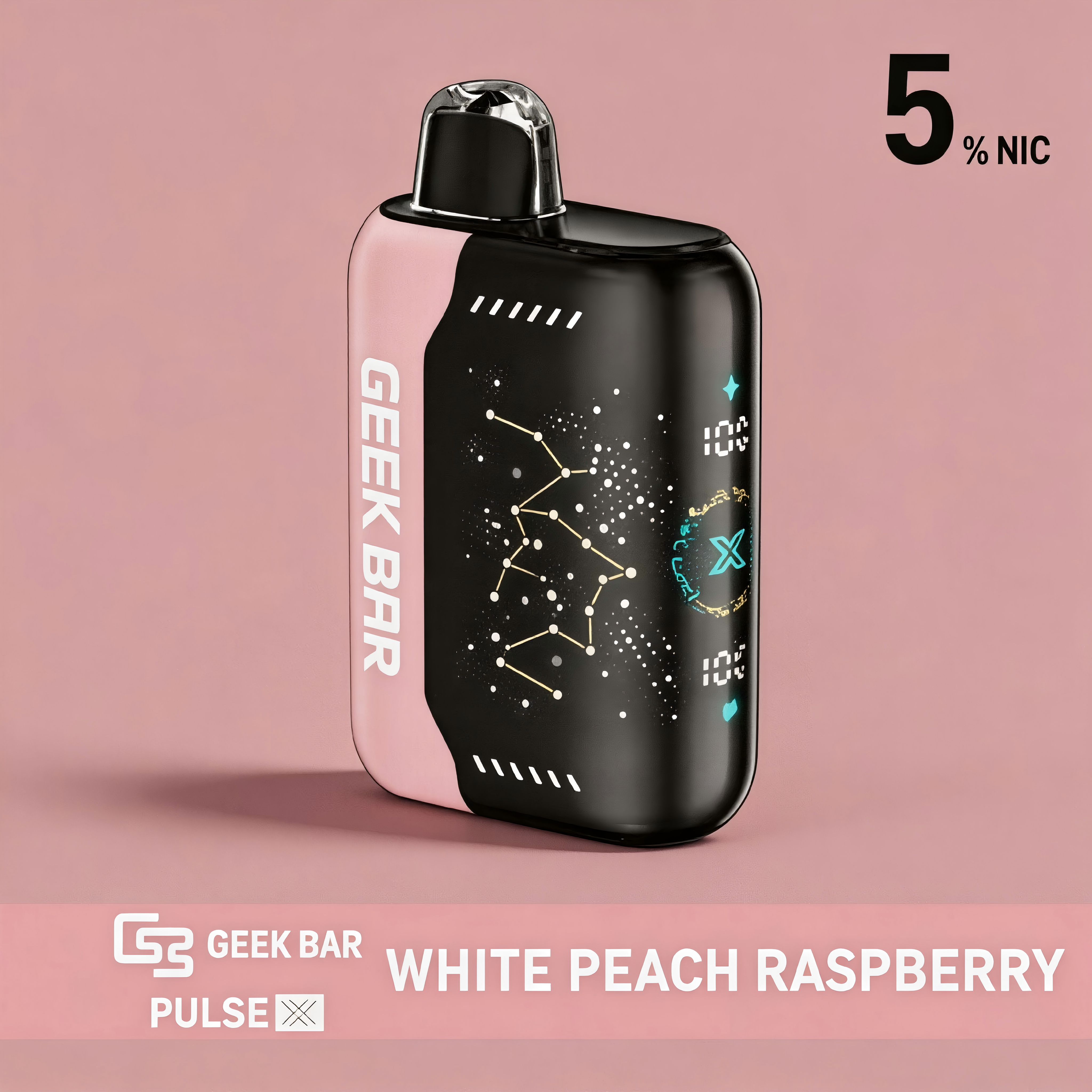 White Peach Raspberry Geek Bar Pulse X (Standard Version)