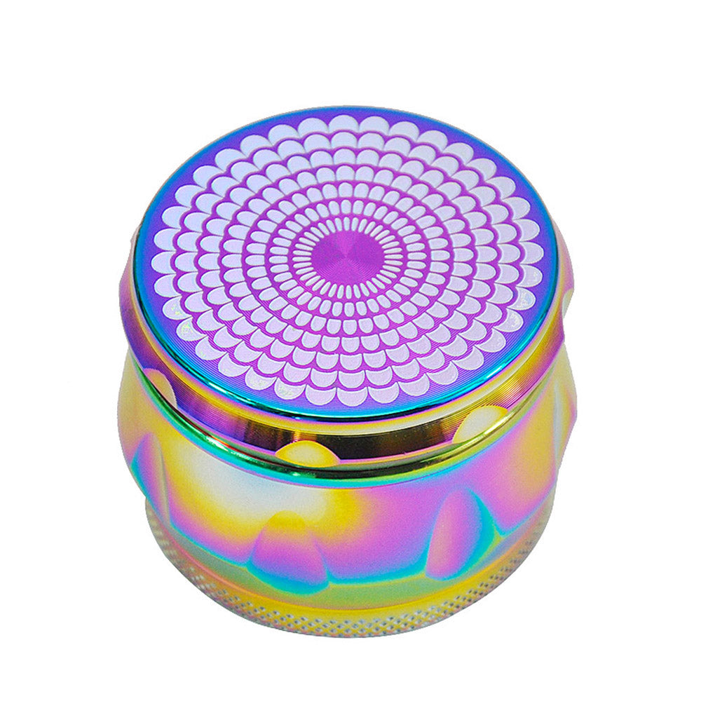 Rainbow Magnetic Lid Zinc Alloy Herb Grinder 4 Piece