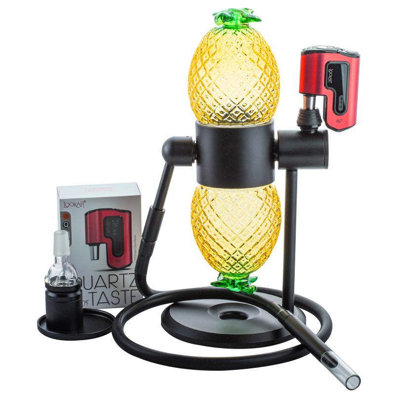 Pineapple Gravity Bong w/ Lookah Q7 Electric Dab Nail Set