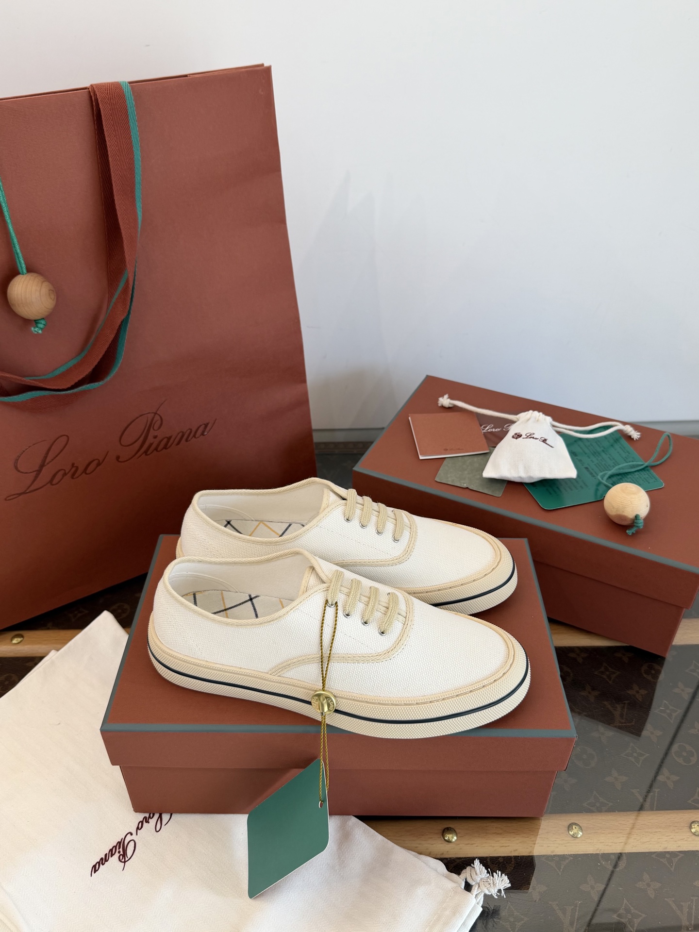 Loro Piana 2026 Early Spring Nantucket Walk Canvas Shoes White