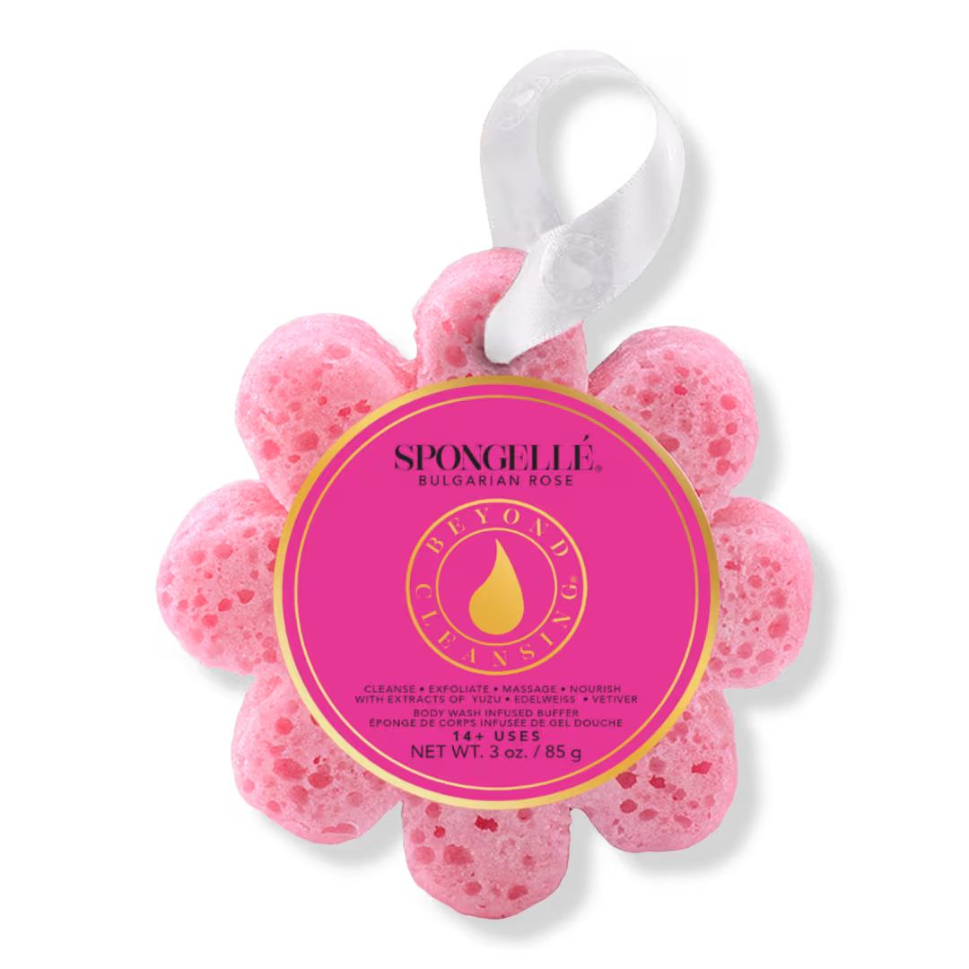 SPONGELLE  Bulgarian Rose Wild Flower Body Buffer | Body Wash Infused Buffer