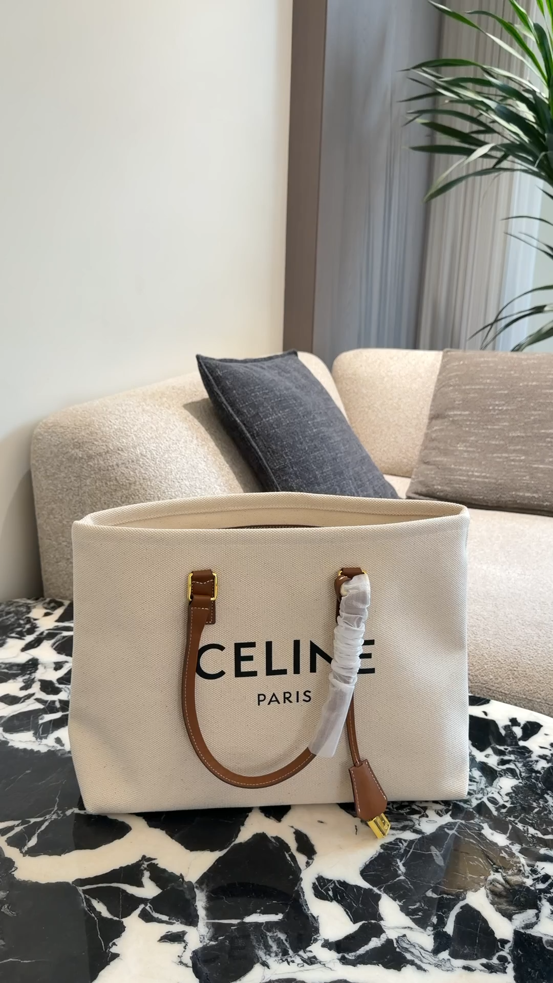 Celine Denim Canvas Tote Bag