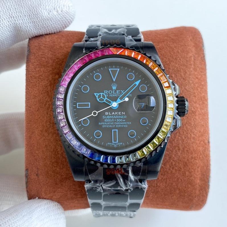 Rolex Watch SUBMARINER DATE 40 CUSTOM RAINBOW BLACK BLUE LIMITED EDITION Watch