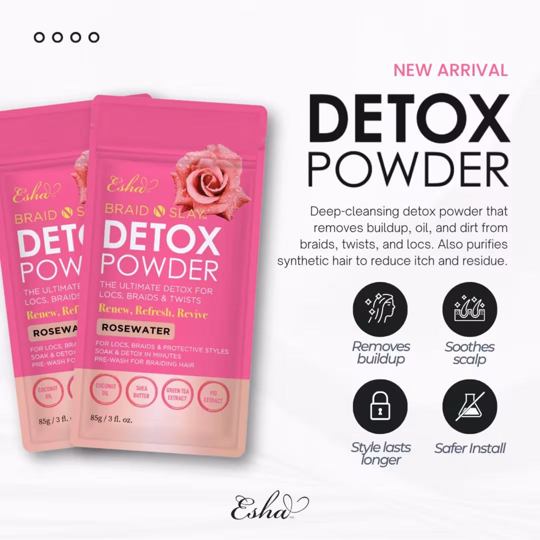 Esha  Braid N Slay Detox Powder - Rosewater