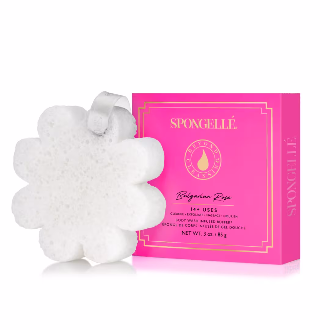 SPONGELLE  Floral Boxed Flower Set | 3 Exfoliating Body Wash Buffers | Gift Set