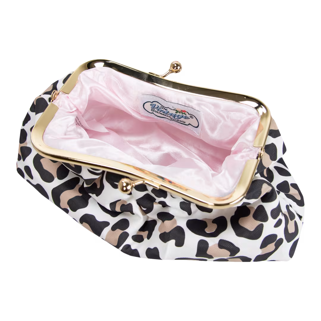 The Vintage Cosmetic Company  Leopard Print Cosmetic Bag