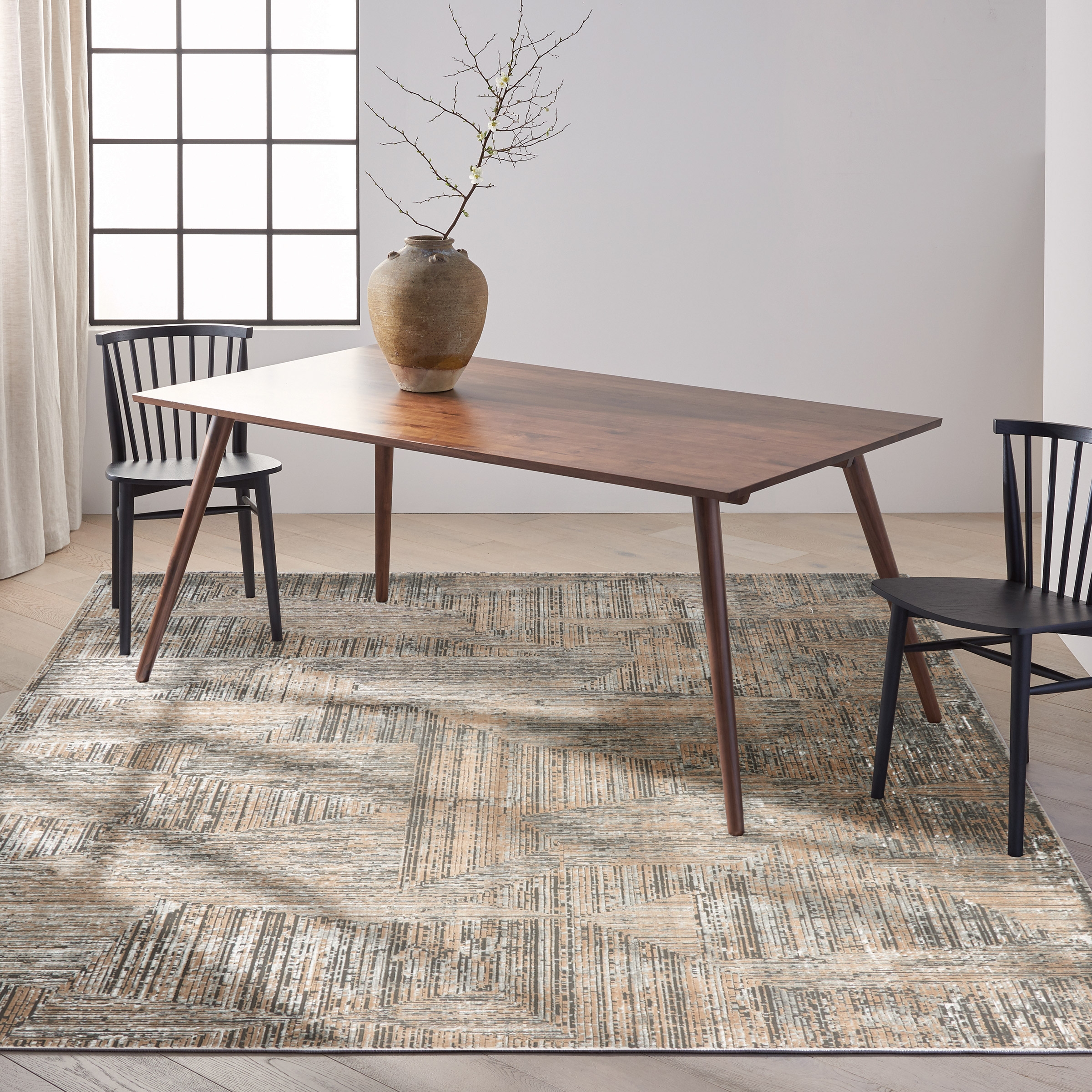 Calvin Klein Luminosity Black Ivory Area Rug, 7'10' x 9'10'