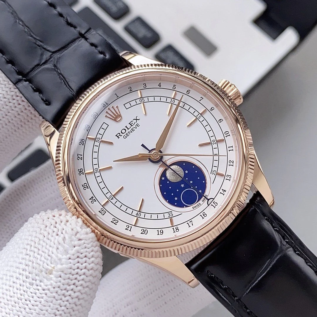 Rolex Watch CELLINI MOONPHASE 39MM ROSE GOLD WHITE DIAL Watch
