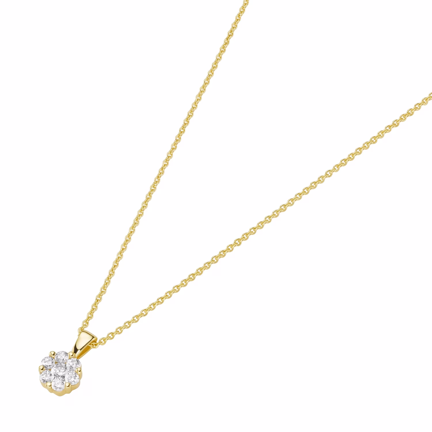 Kette Blüte, Zirkonia Steine, Silber 925