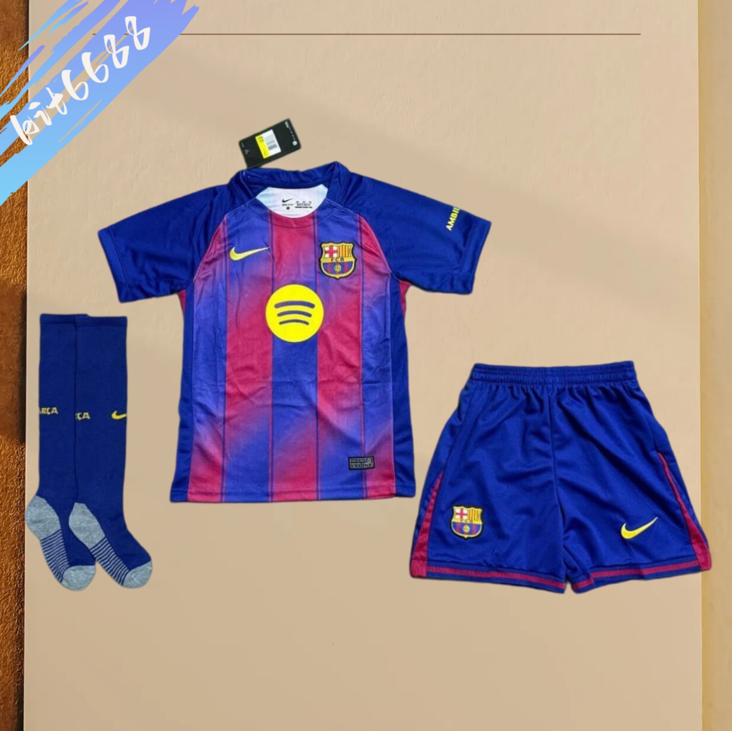 2025/2026 Barcelona Home Kids Kit （Kids Kit socks）