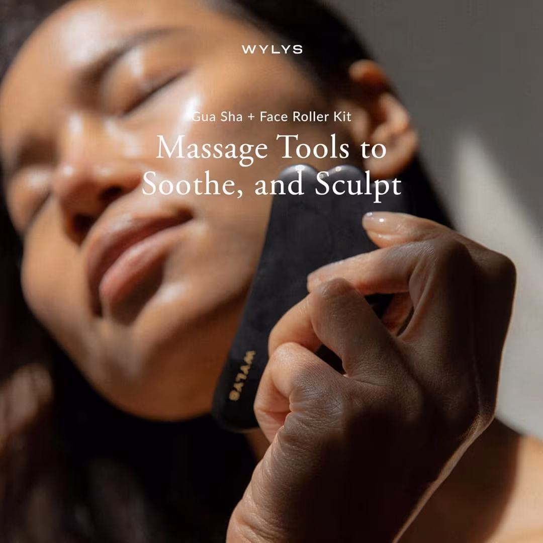 WYLYS  Black Obsidian Gua Sha + Face Roller Set