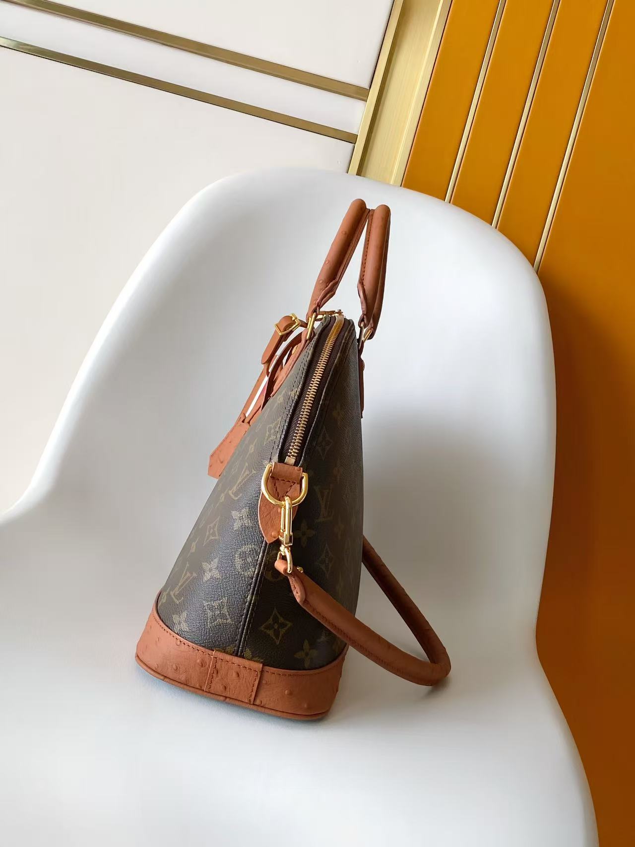 LV Monogram Pattern Alma Medium Handbag
