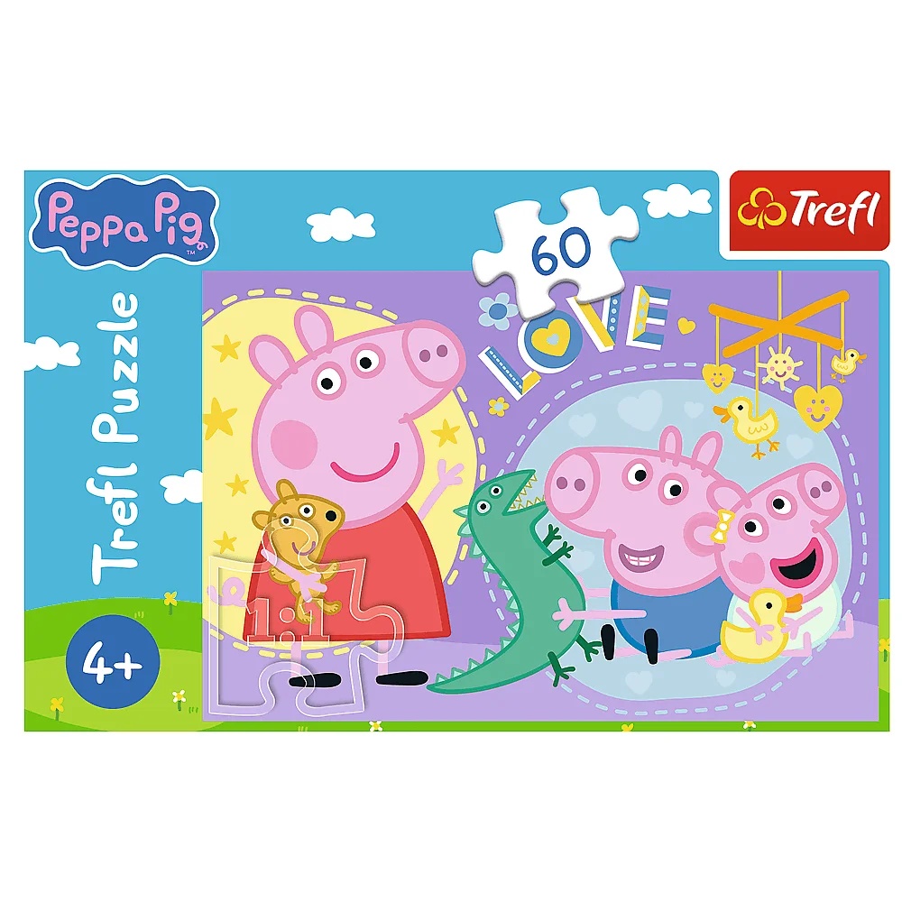 Puzzle 60 El. Szczęśliwa Świnka, Świnka Peppa