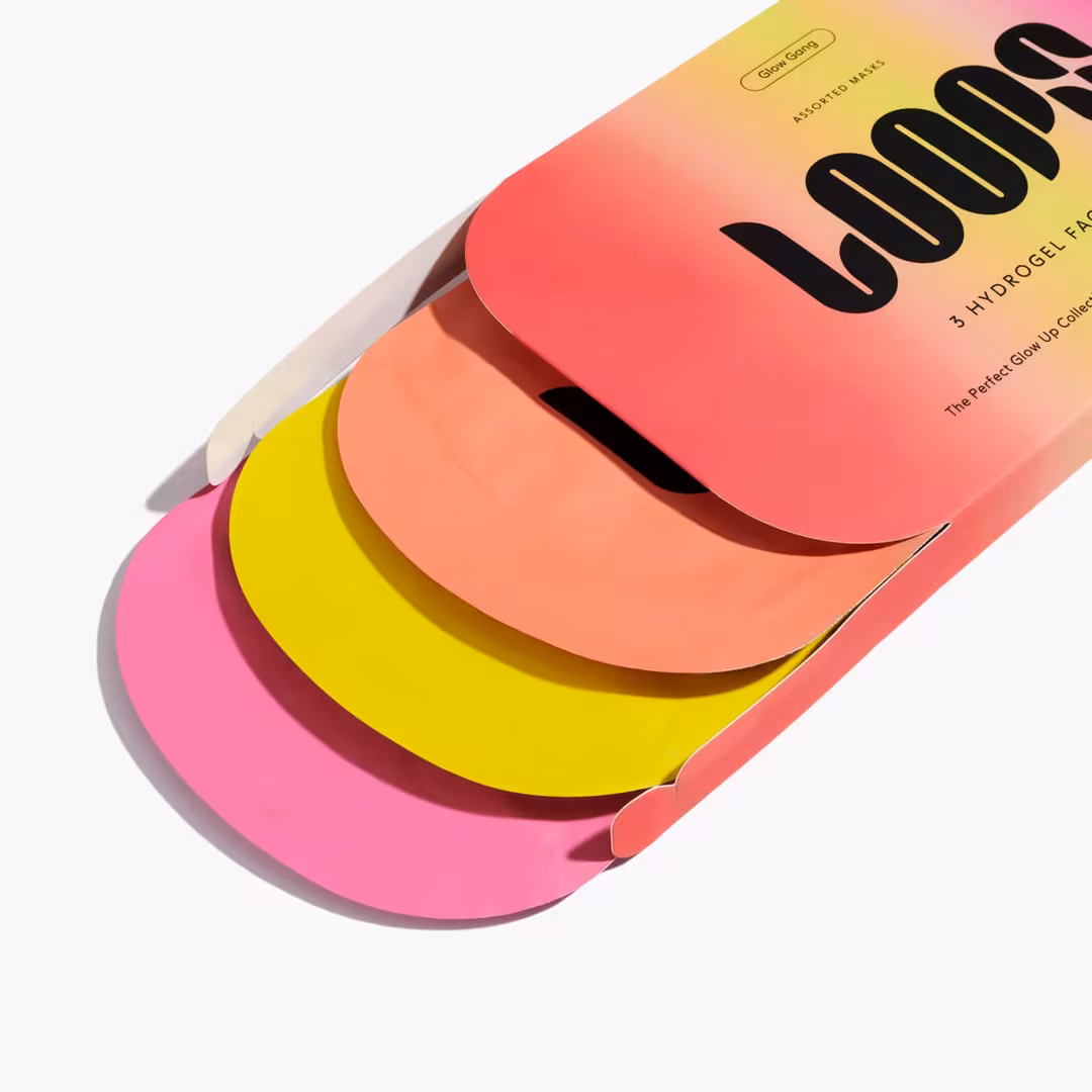 LOOPS  Glow Gang Assorted Hydrogel Face Masks Set