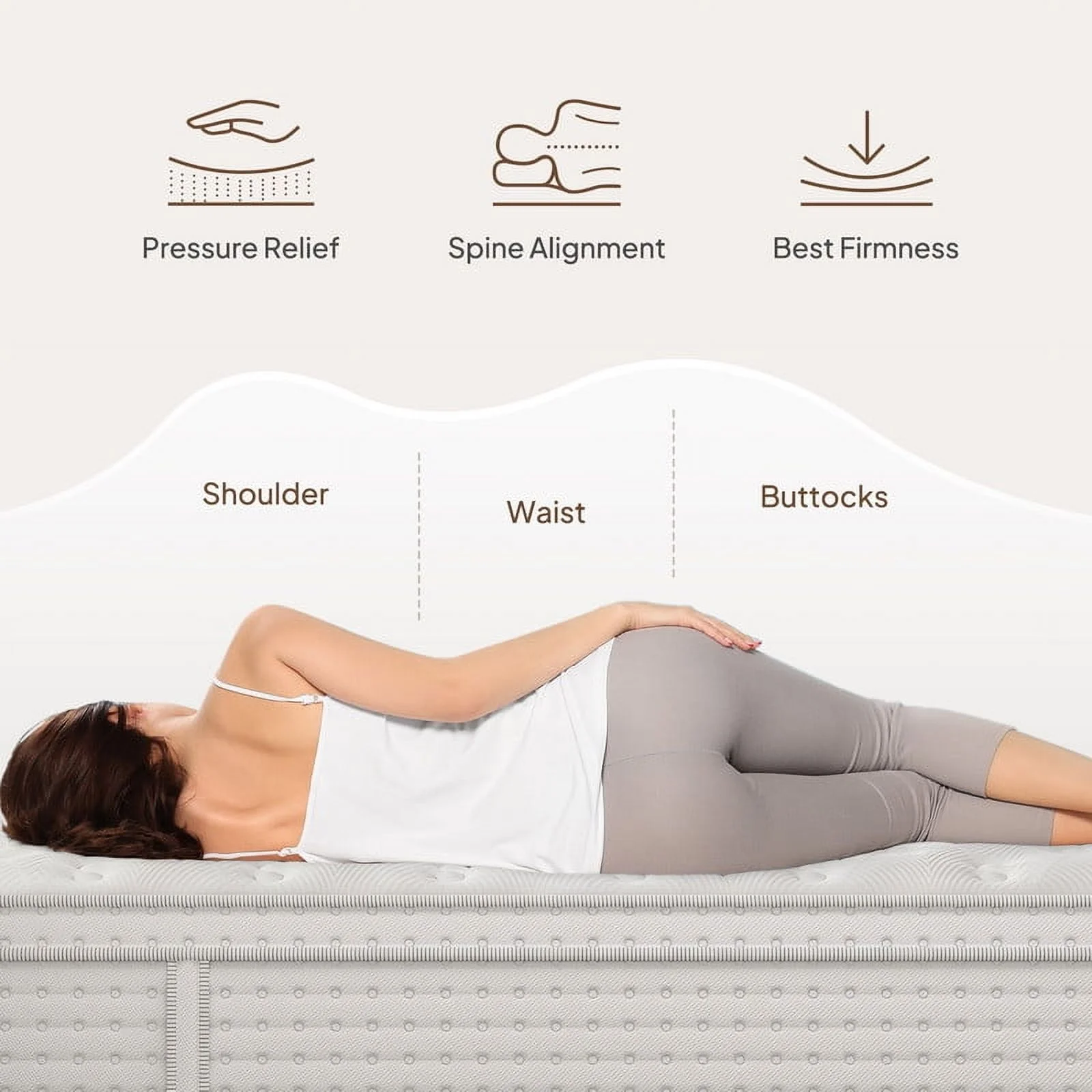 Bedstory 14" Medium Firm Queen Mattress in a Box, Gel Memory Foam with Individually Wrapped Pocket Coils, 365 Night Trial