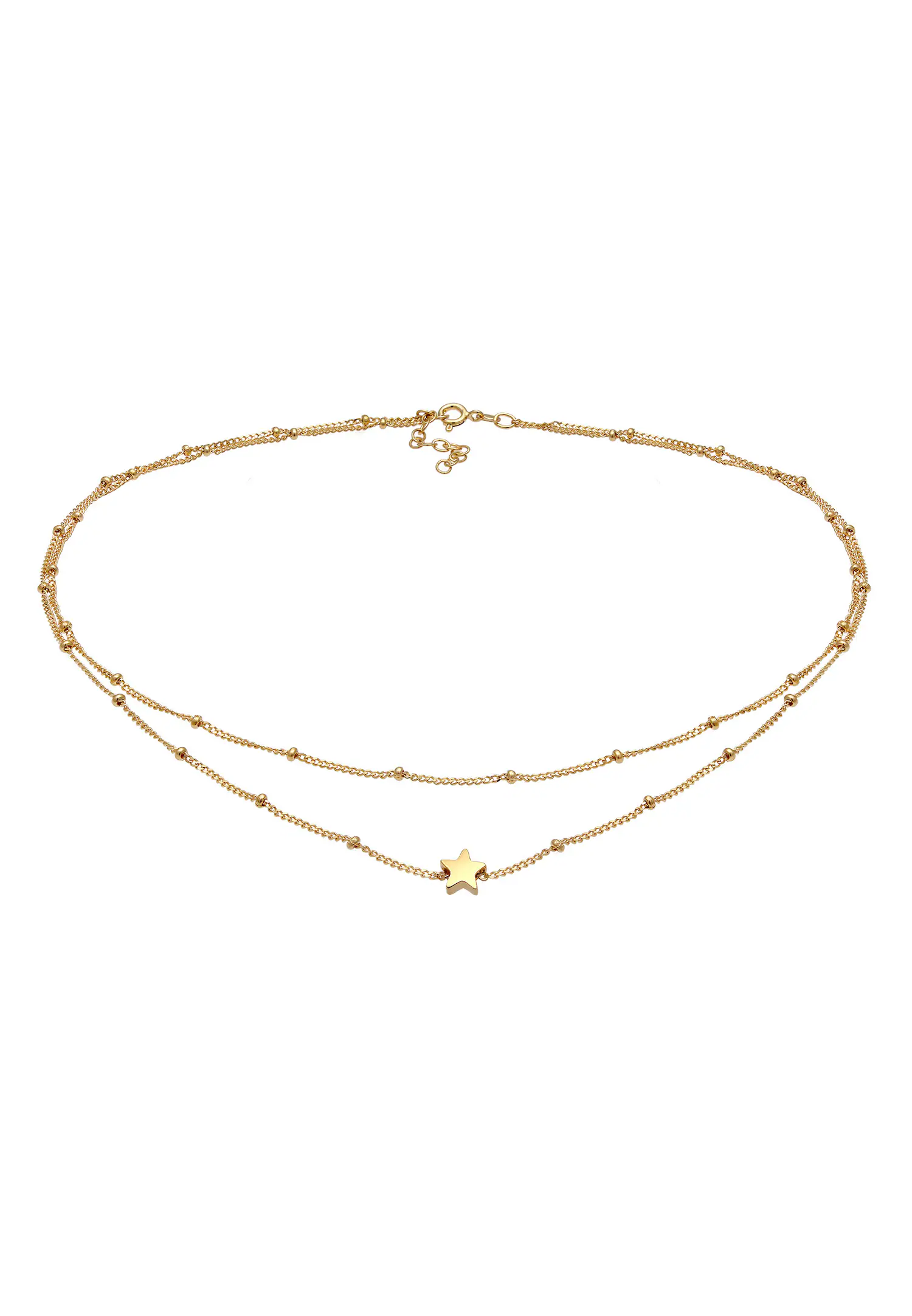 Layer Choker Sterne Astro Kugelkette 925 Silber
