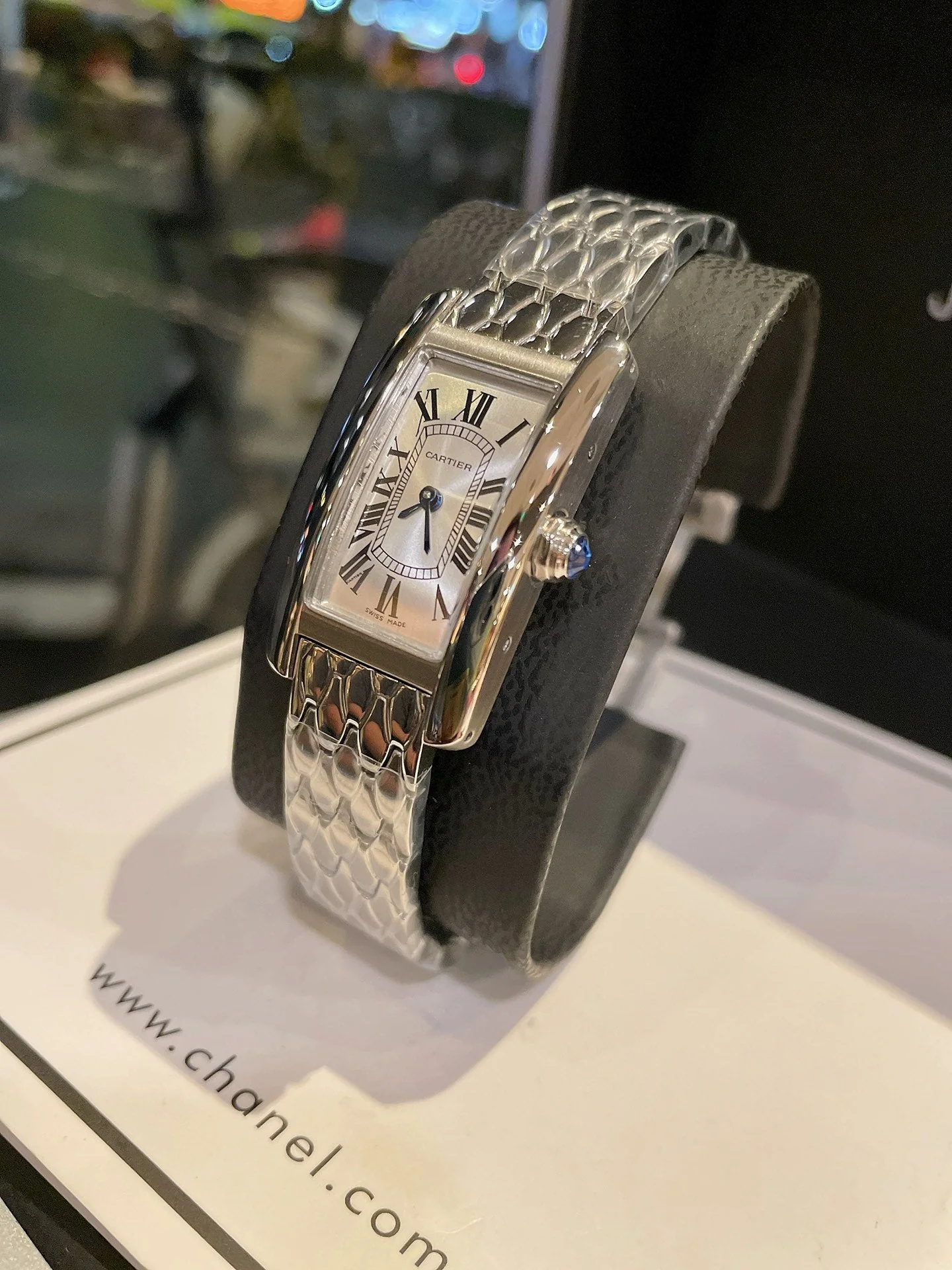 Cartier Watch Tank American 19mm Silver Blue