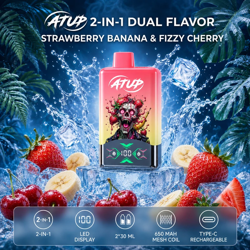 ATUP 2 in 1 60K - strawberry banana & fizzy cherry
