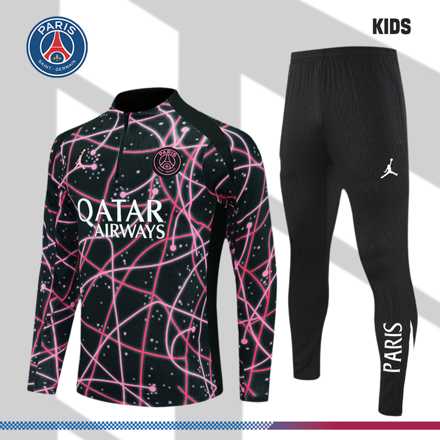 2025/2026 Paris Saint-Germain Kids Half Zip Training Clothes (Kids Kit)
