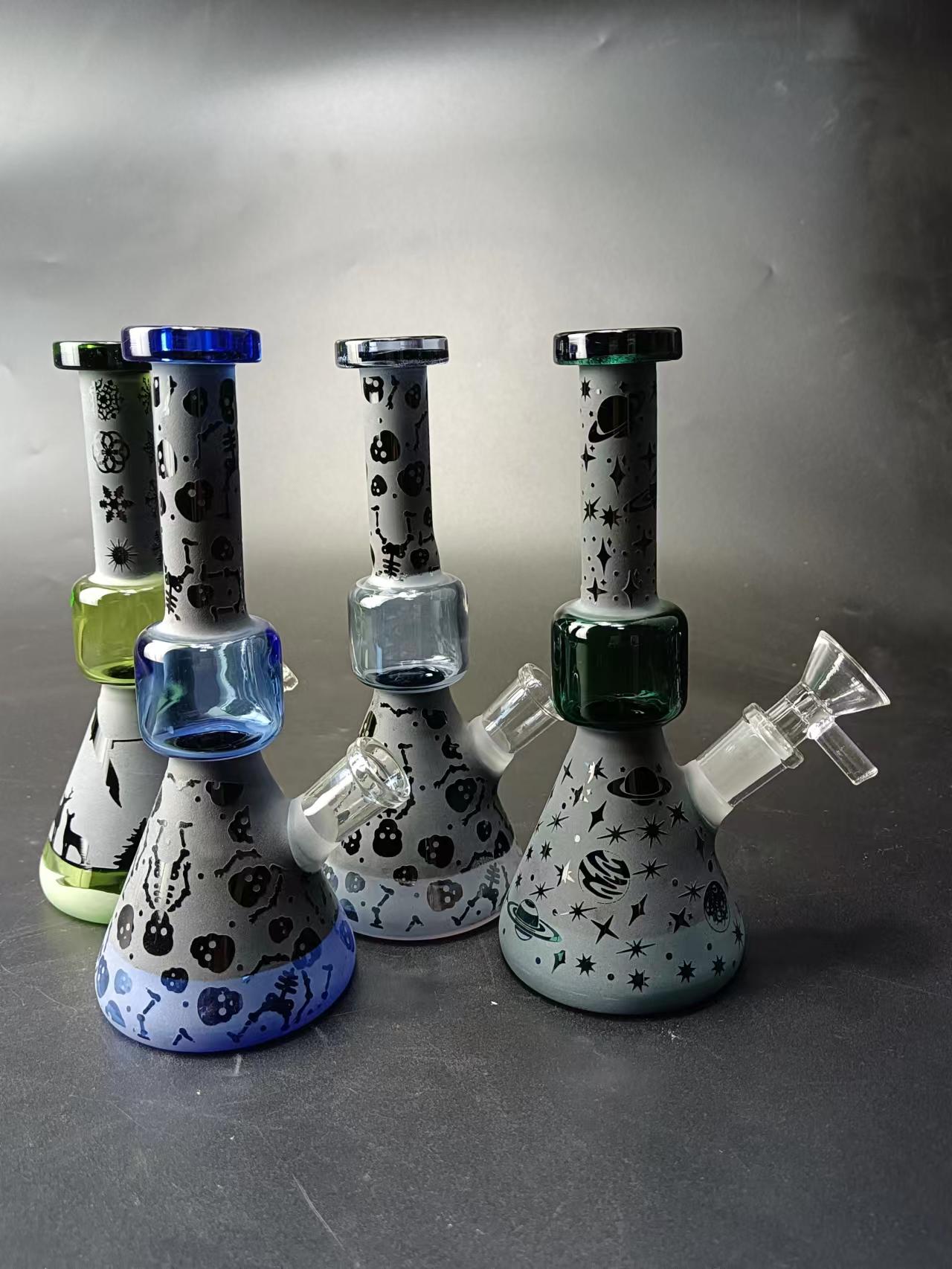 7 Funny Pattern Glass Beaker Bong (Random Colors)