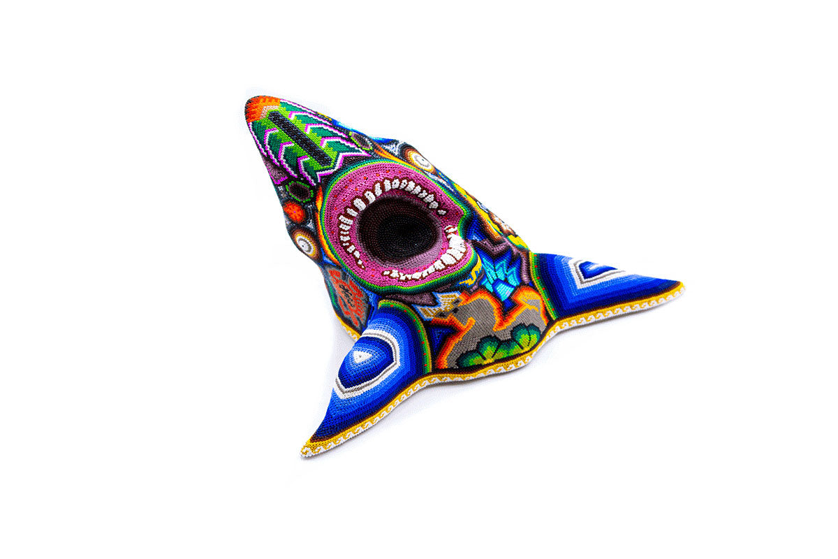 Cabeza Tiburón - Obra de Arte Huichol