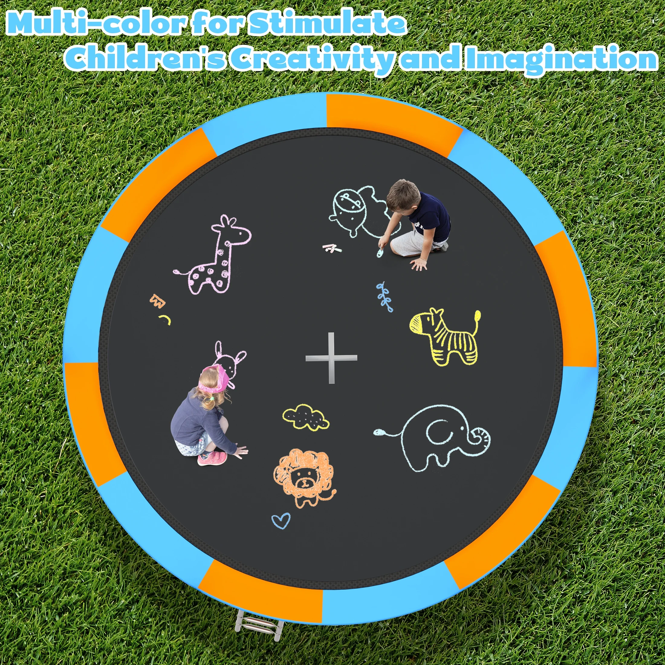 14Ft Trampoline for Kids and Adults, Outdoor Trampoline with Basketball Hoop, Segmart Upgrade Heavy Duty Trampoline with Enclosure Net & Ladder for Backyard Patio Garden