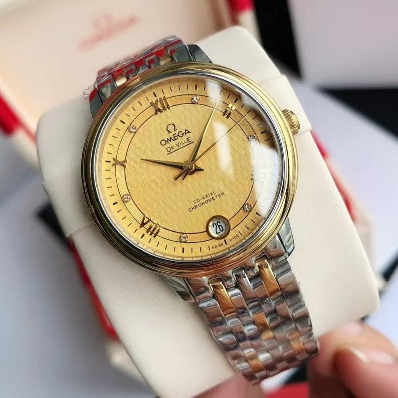 Omega Watch DE VILLE PRESTIGE 39.5 GOLD CASE YELLOW DIAL