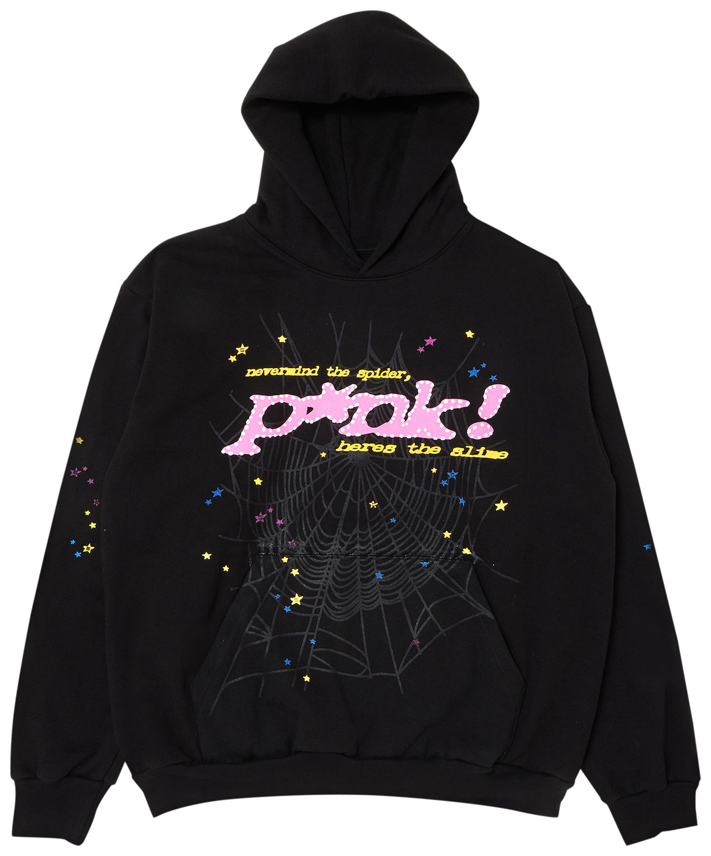 Sp5der Pink Hoodie Black