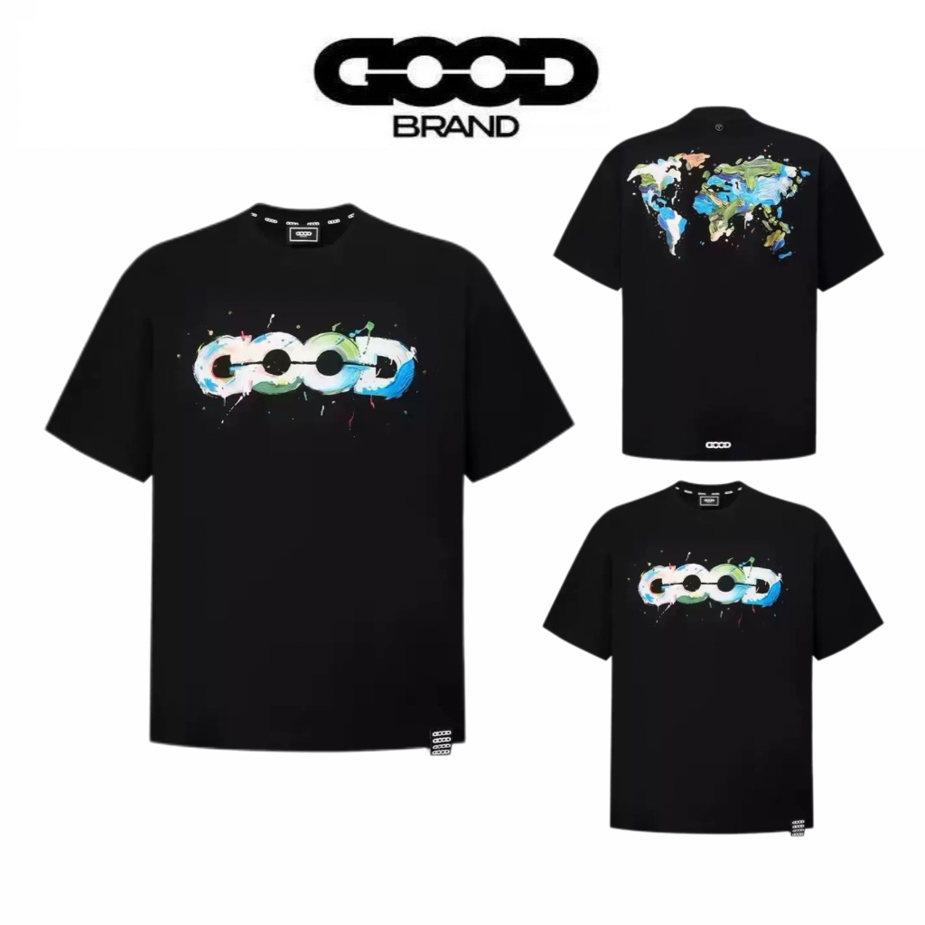 Goodbrand World Map Paint Splatter T-Shirt