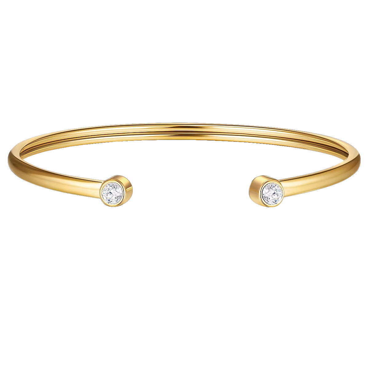 Armreif Edelstahl Zirkonia in Gelbgold
