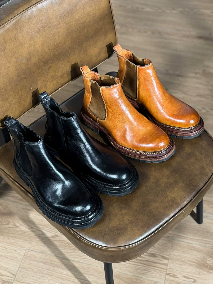 Autumn and winter handmade Goodyear Chelsea boots