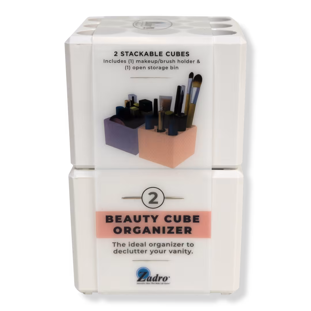 Zadro  Stackable Makeup Organizer Set - Tray & Brush Organizer