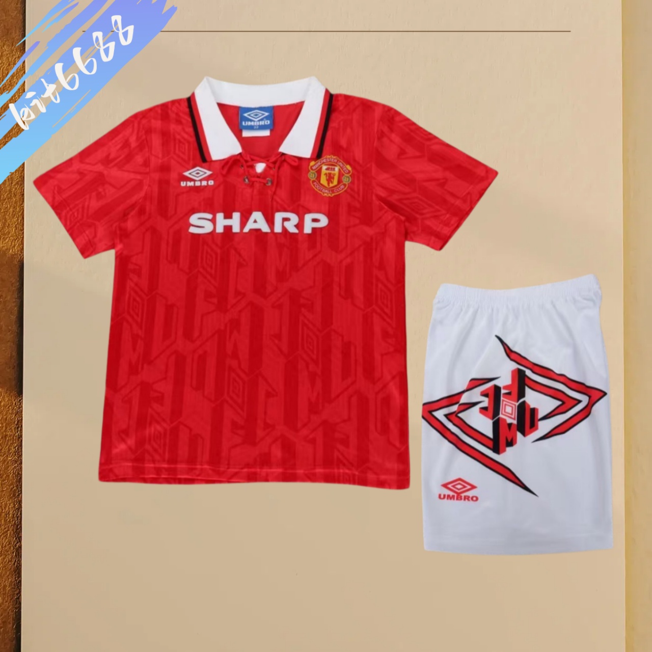 92/94 Manchester United home  Retro Football Shirt ( Kids Kit )