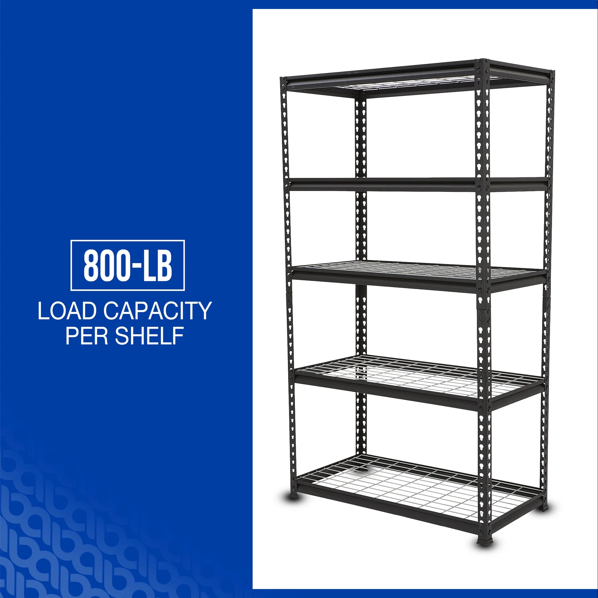 Strongway Heavy-Duty Wire Shelving Unit, 5 Shelves, 4000-Lb. Capacity, 36in.W x 18in.D x 72in.H