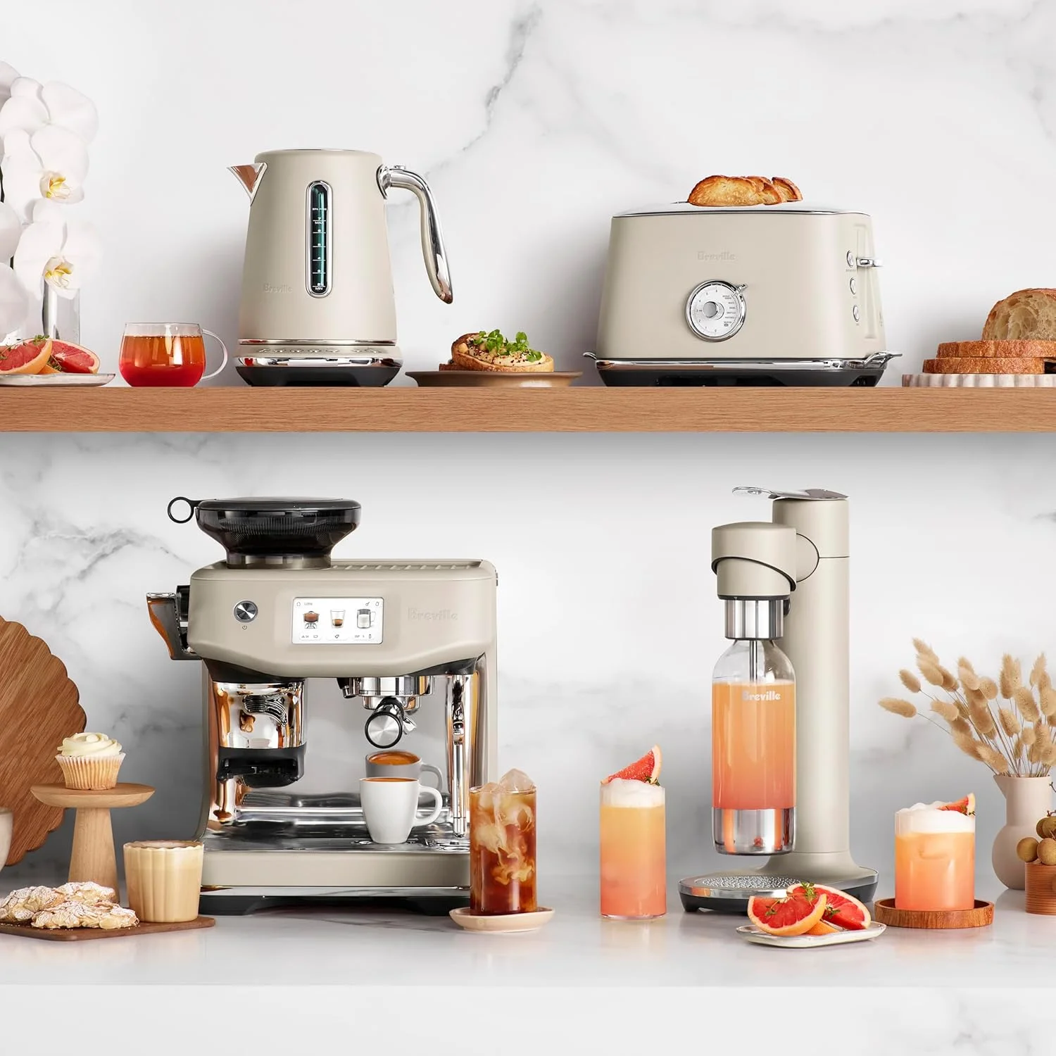 Breville Barista Touch Impress Espresso Machine, Almond Nougat