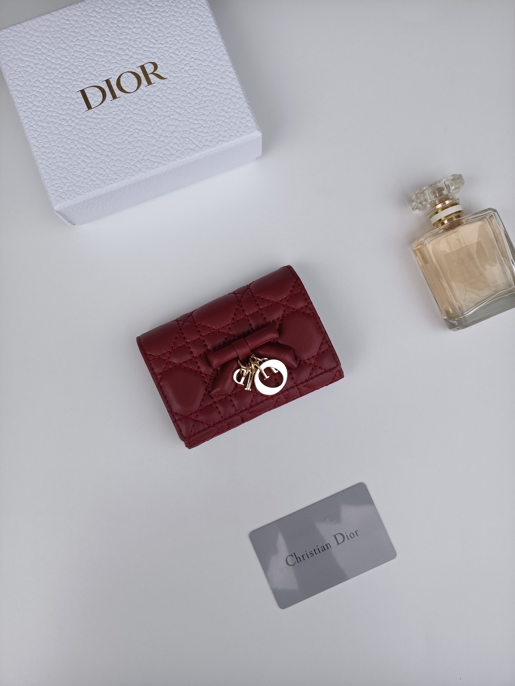 Dior Lady Dior Voyageur Bow Wallet