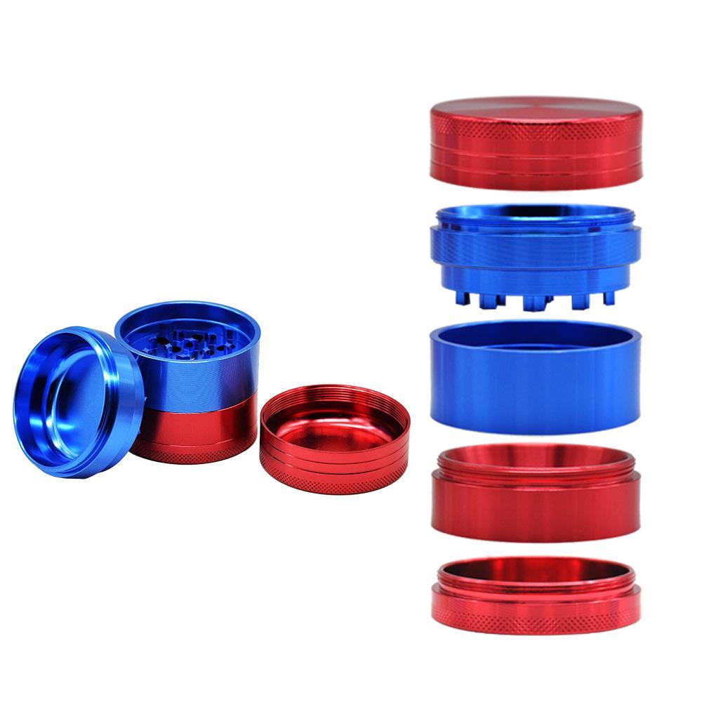 Mixed Color Design Aluminium Heavy Duty Herb Grinder With Storage 5 Layer 50MM