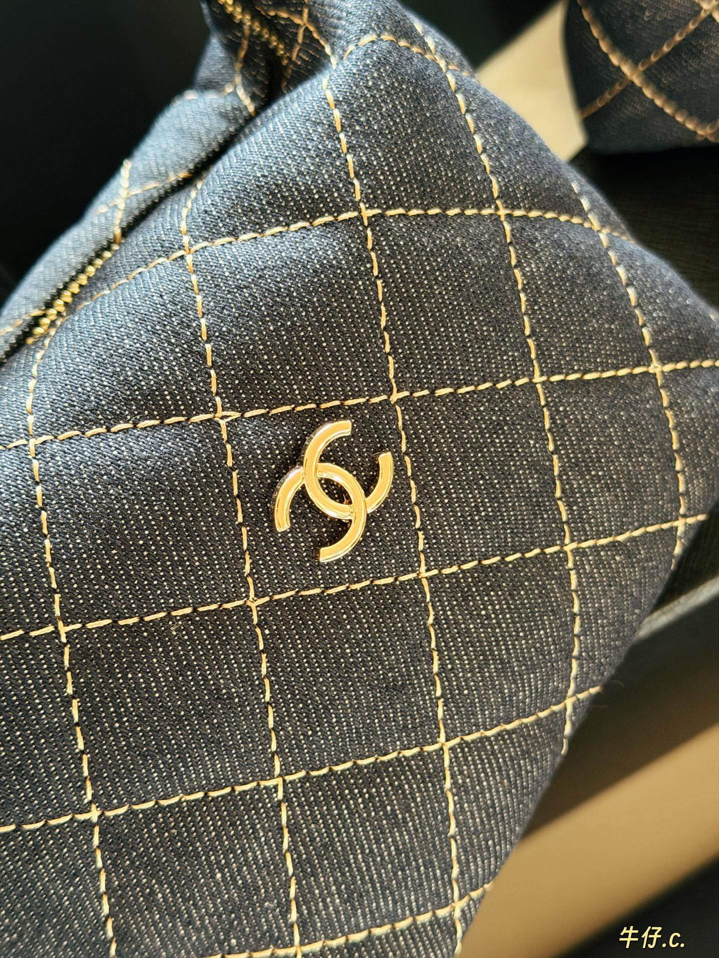 Chanel Denim Quilted Hobo Clutch With Chain Bag