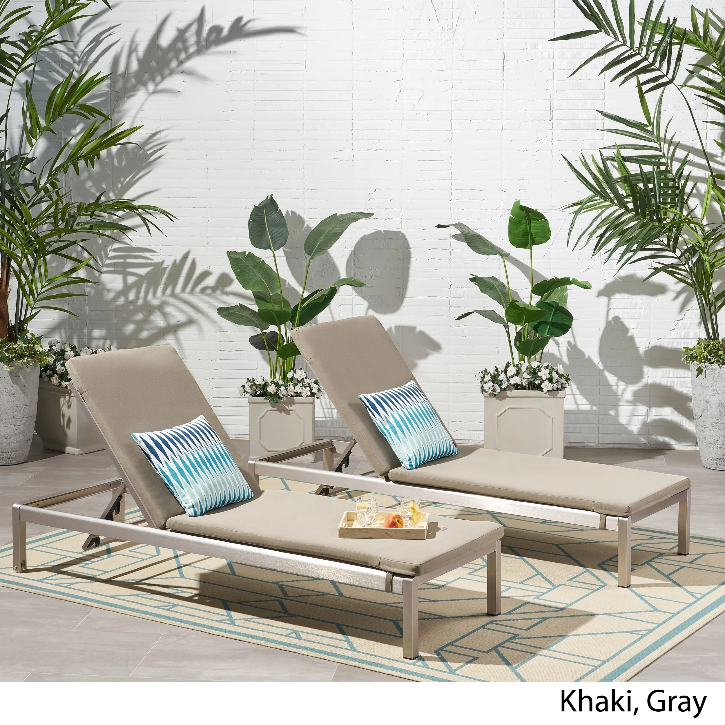 Christopher Knight Home Cape Coral Outdoor Chaise Lounge with Cushion (Set of 2) by