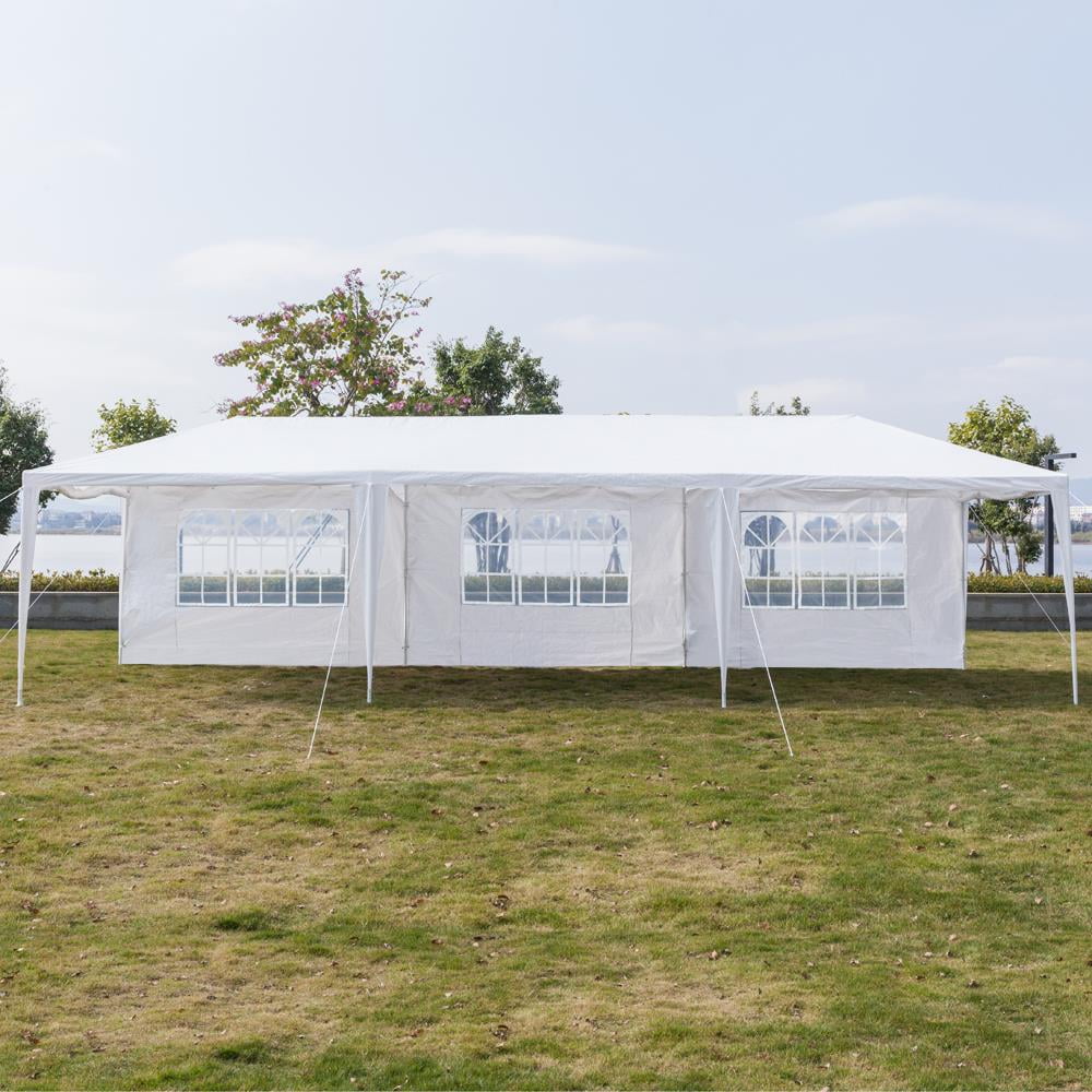 iTopRoad 10'x30' Canopy Tent Wedding Patio Tent w/5 Canopy Gazebo Pavilion White
