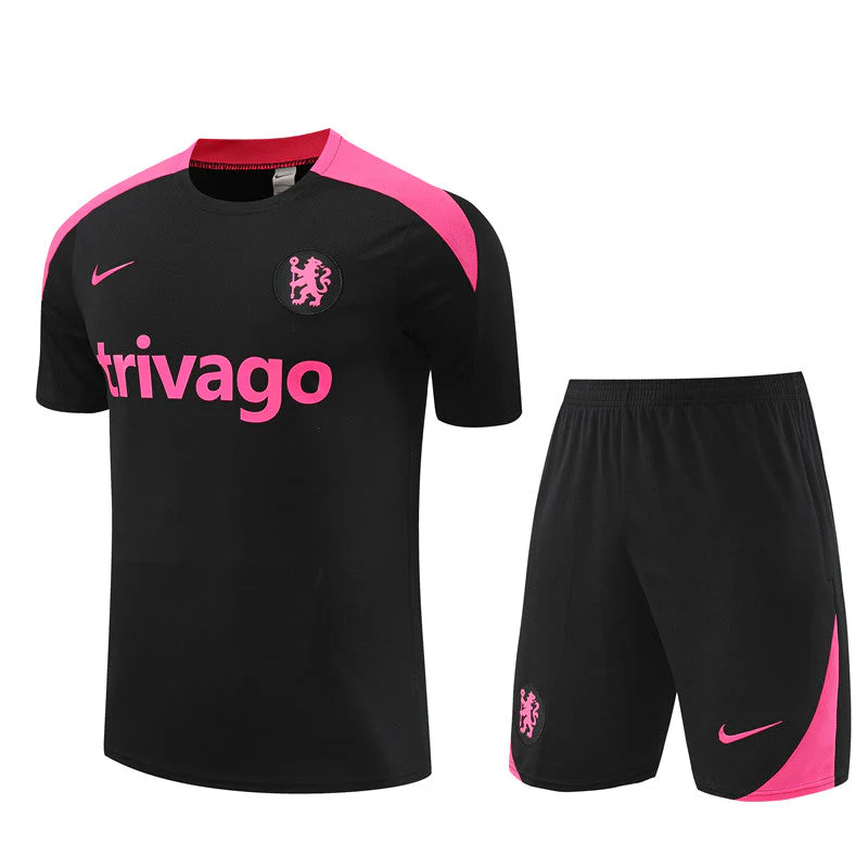 Chelsea Training Black/Pink Jersey/Shorts 2024/25