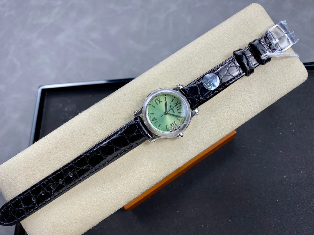Chopard Watch Happy Diamonds 30mm Silver Green Dial
