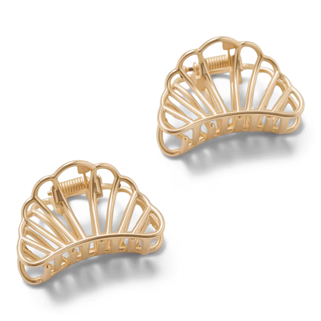 The Hair Edit  Petite Gilded Mermaid Shell Mini Claw Clips