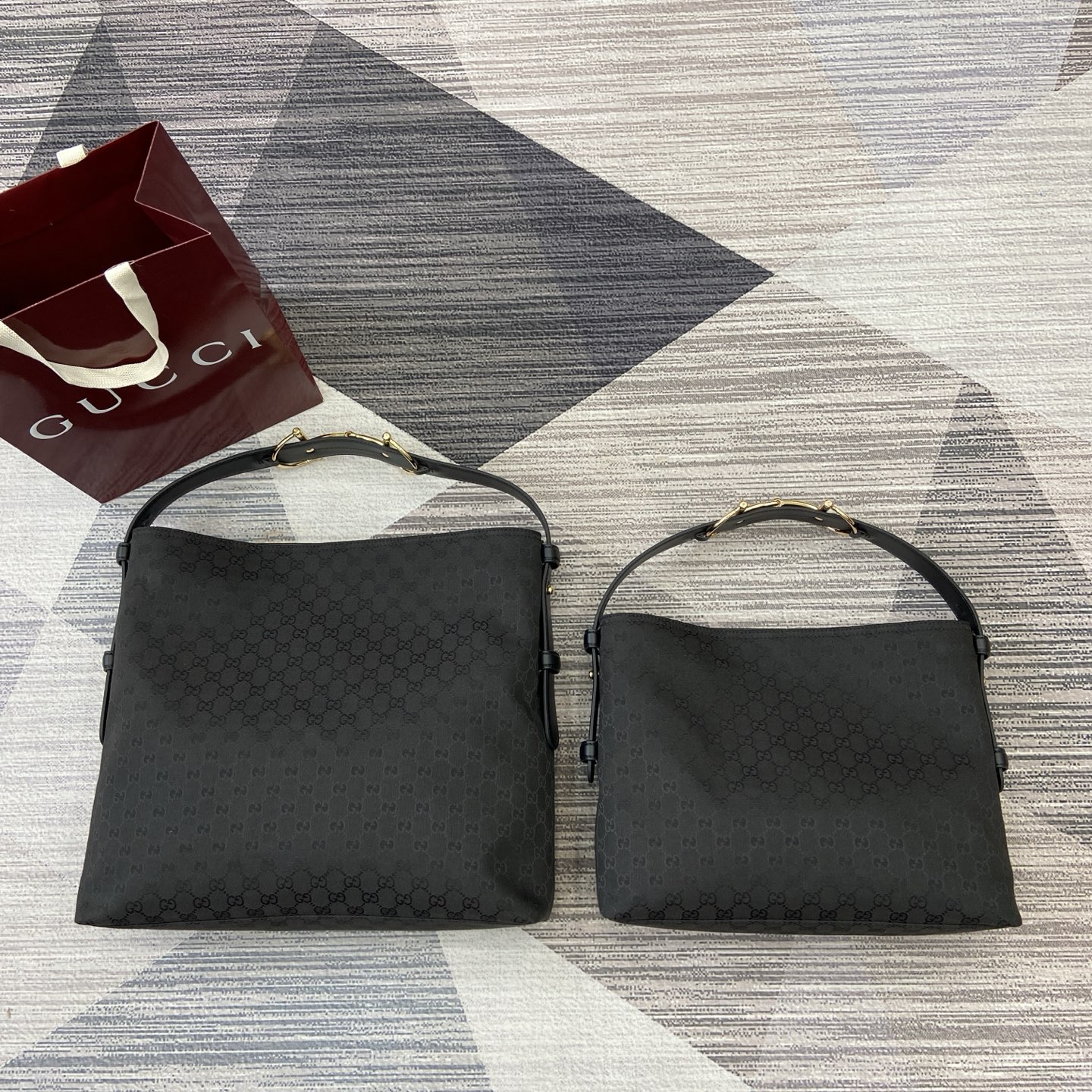 Gucci Bags Beatrix Beige And Black GG Canvas 850546 850926 (10A Mirror Version)