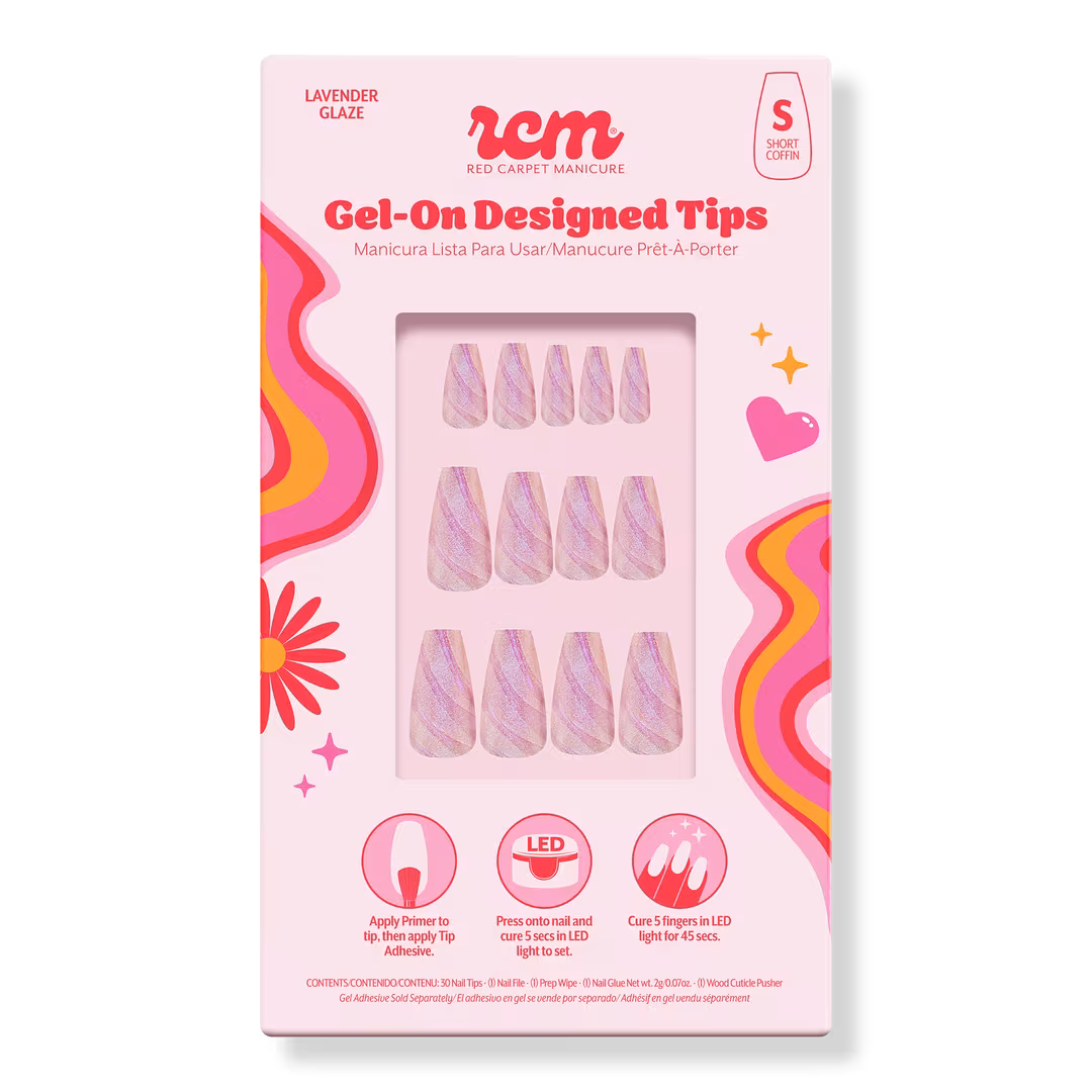 Red Carpet Manicure  Gel-On LED Cured Designed Nail Art Tips