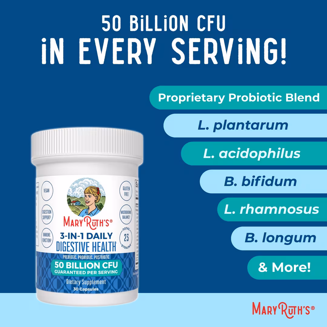 MaryRuth's  3 in 1 Daily Digestive Health Probiotic 50 Bil CFU