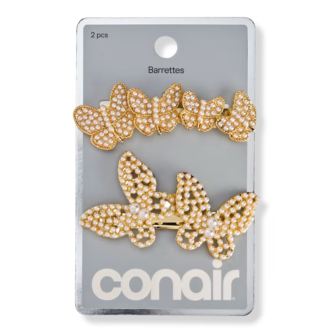 Conair Accessories  Rhinestone Butterfly Barrettes