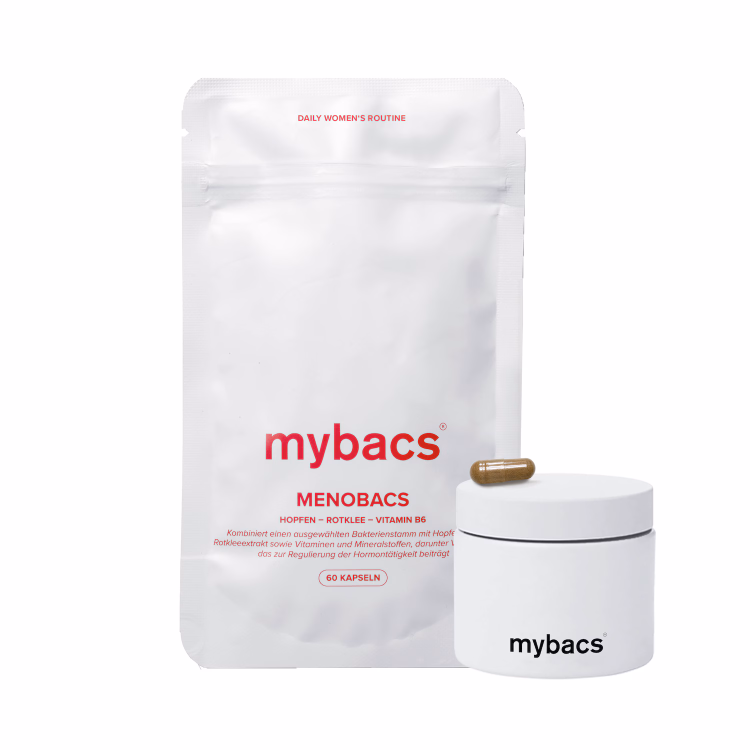 Menobacs® – Hopfen, Rotklee & Vitamin B6