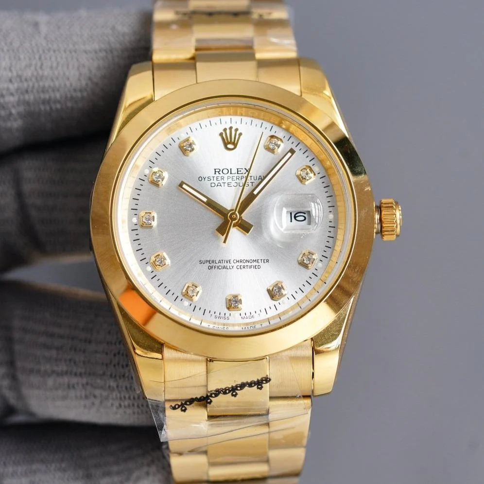 Rolex Watch DATEJUST 41MM GOLD SMOOTH BEZEL DIAMOND NUMERALS Watch