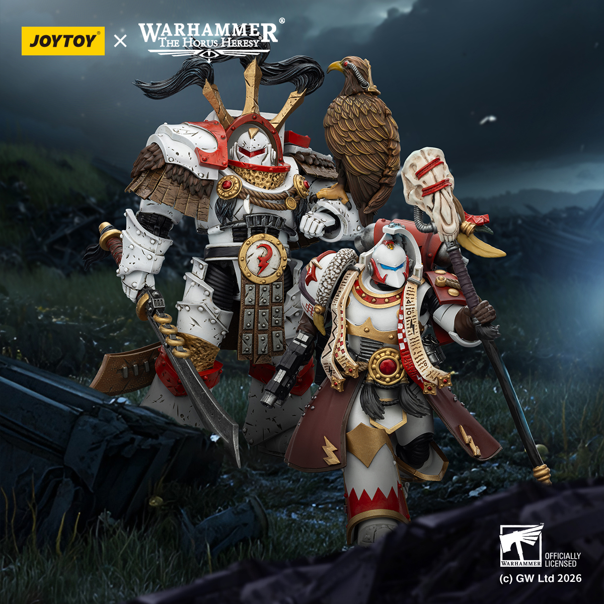 JOYTOY Warhammer 40K 1: 18 White Scars Stormseer Consul and Legion Praetor in Cataphractii Terminator Armour - JOYTOY WORLD